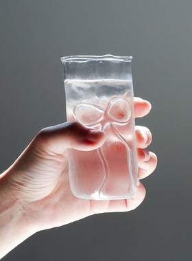 韩系INS风卡通小众礼物玻璃杯高脚杯轻奢欧式香槟杯蝴蝶结高脚杯