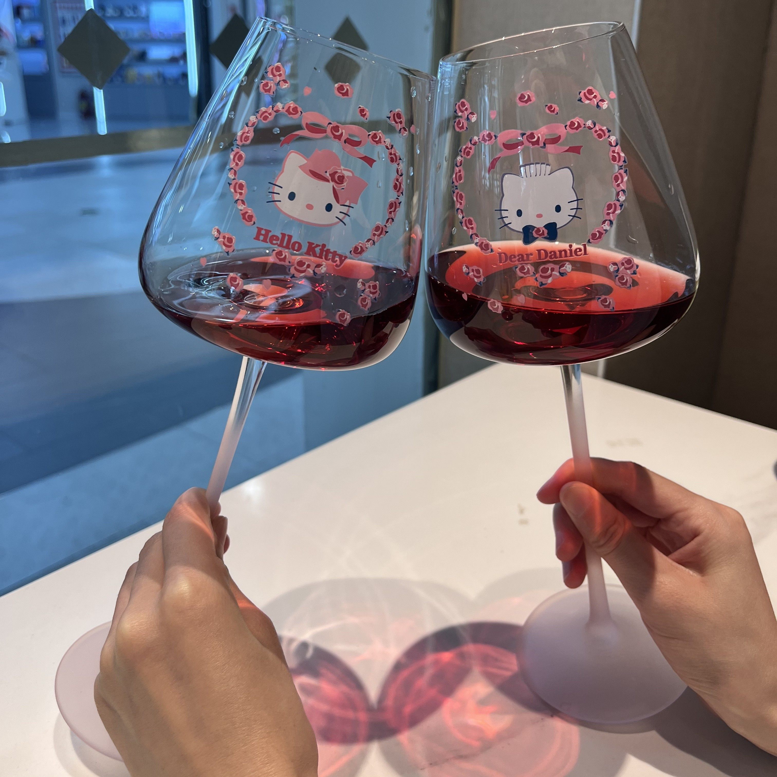 HelloKitty粉色高脚杯红酒杯玻璃杯 可爱印花高脚杯情侣闺蜜礼物,餐饮具,葡萄酒/红酒杯,淘宝优惠券,粉丝福利购,淘宝优惠卷