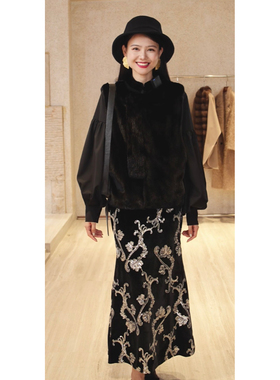 【IZUO颐着·玄色之甲】超主推宝嘉美金牌黑貂国风时髦年轻感马甲