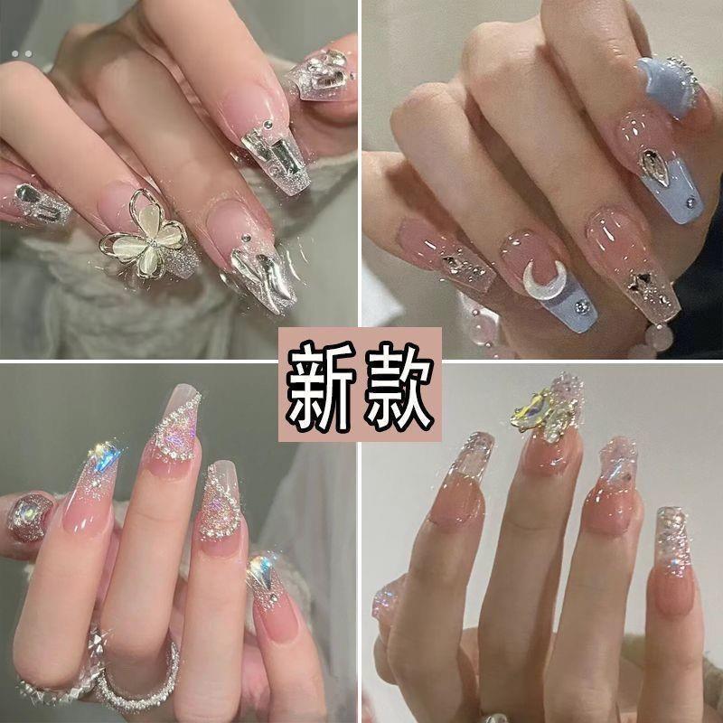 清冷国风穿戴甲儿童8岁长男生美甲贴学生版穿戴甲长款用品小尺寸