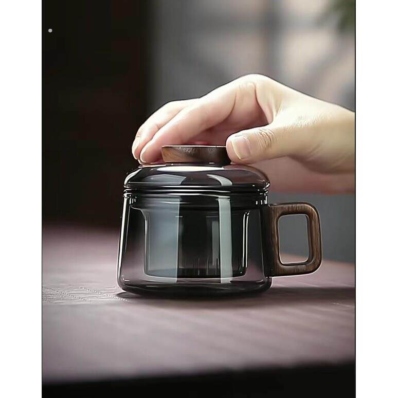 茶杯茶具个人专用喝茶杯子茶水分离玻璃水杯办公室泡茶杯