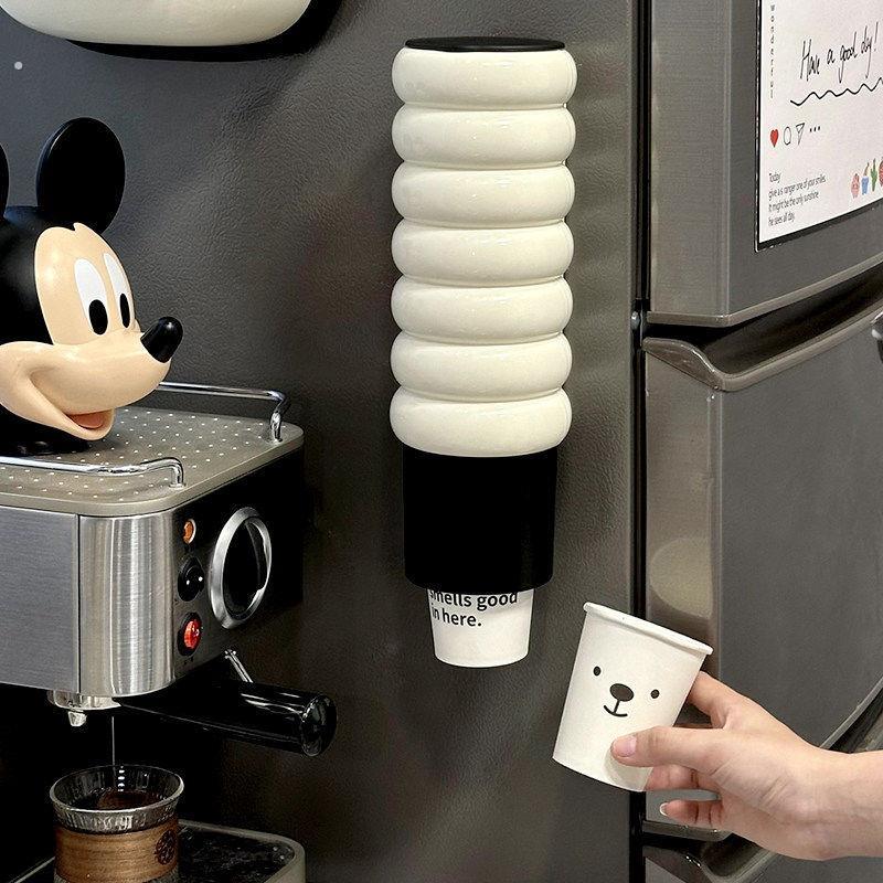 冰箱磁吸一次性杯子取杯器壁挂式纸杯架杯子收纳置物架水杯放置盒