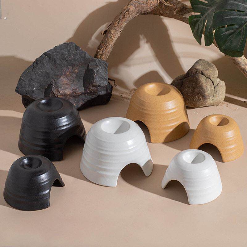 陶瓷爬宠躲避屋晒台水碗造景用品守宫岩石蛇乌龟躲避窝洞蜥蜴躲藏
