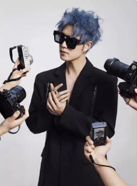 童锦程同款眼镜大框连体潮人太阳镜欧美超酷个性镶钻方形墨镜男女