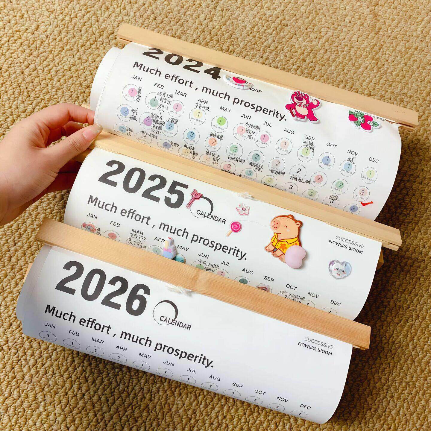 日历2026年全年一张新款挂式创意情侣吵架自律打卡计划表年历挂墙