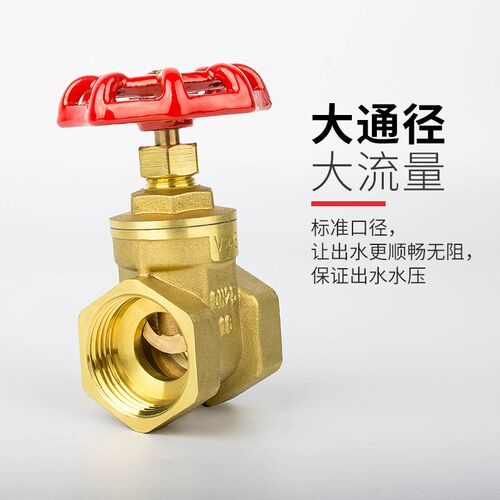 华龙巨水铜闸阀水阀开关阀全铜加厚铜阀门暖气水表总阀门4分6分20