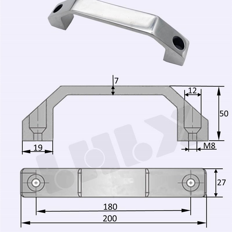不锈钢重型拉手机械设备弓形把手加强承重提手工业机柜门加厚提手