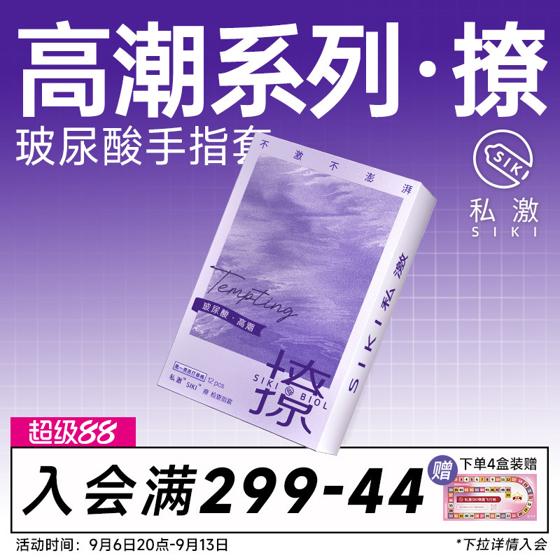 【高潮系列】SIKI私激撩手指套les玻尿酸超薄超润情趣医用手指套图片