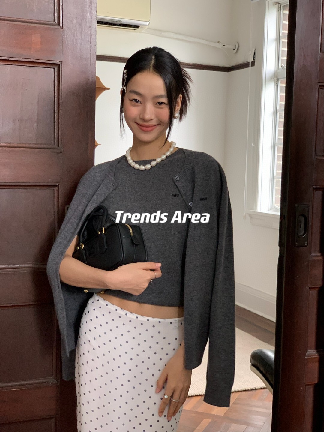 Trends Area 定制 缪系刚需时髦单品山羊绒开衫+短袖叠穿针织套装