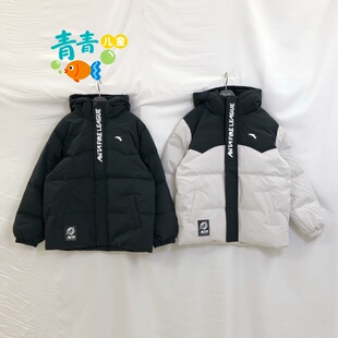 安踏儿童2025冬新款352541902男大童篮球系列宽松连帽羽绒服外套