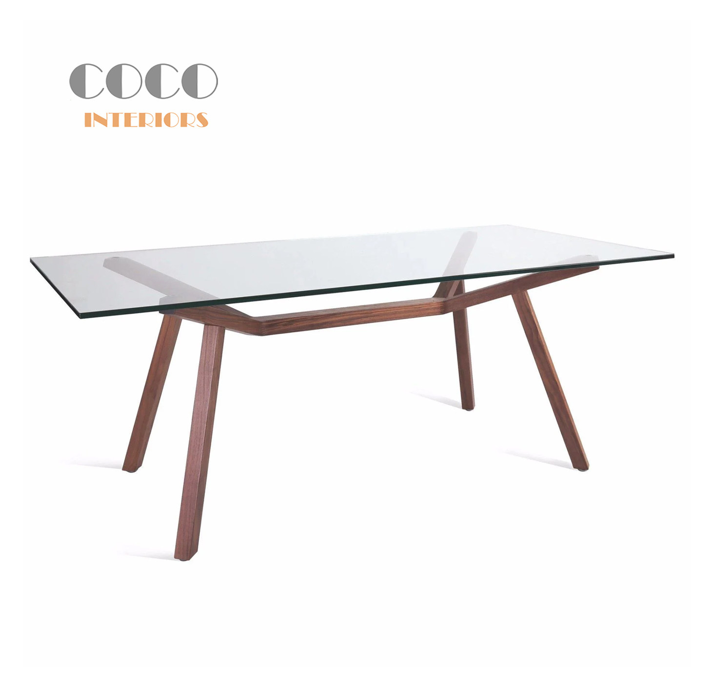 Sean Dix wooden dining table白蜡木胡桃木包豪钢化玻璃实木餐桌,住宅家具,玻璃餐桌,淘宝优惠券,粉丝福利购,淘宝优惠卷