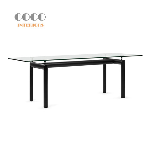 LC6餐桌Le Corbusier Table包豪斯钢化玻璃餐桌洽谈柯布西耶方桌