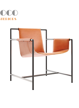 Poltrona Frau Ming's heart armchair皮艺单椅简约经典铁艺单椅