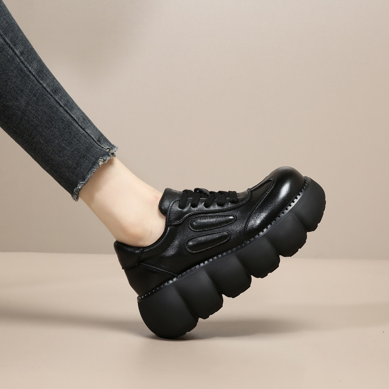 【头层牛皮】厚底乐福鞋女鞋25年春秋季新款百搭深口真皮女单鞋,女鞋,深口单鞋,淘宝优惠券,粉丝福利购,淘宝优惠卷