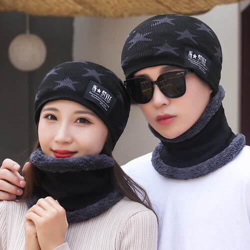 women men winter cap hat scarf warm caps hats 冬季帽子围巾