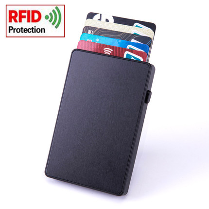 New Slim Small Card Wallet RFID Pop-up Push Button Bank Cre