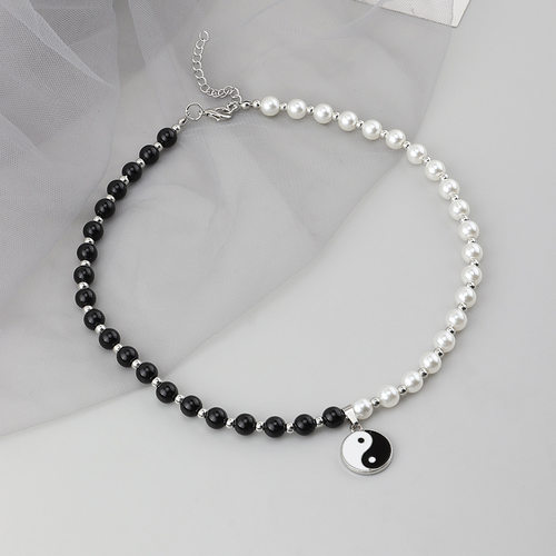 Pendant Pearl Beads Pendant Choker Necklace Punk Chain Unise