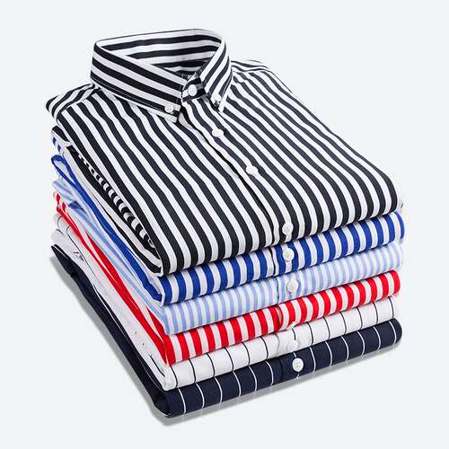 Mens Shirt Casual stripe Cotton shirts for men large size