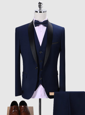 Men 3 Pieces Slim Fit Casual Tuxedo Suit Male Suits Set套装