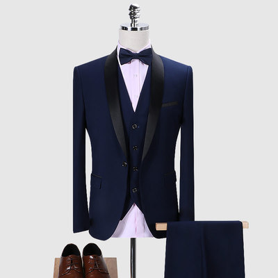 Men 3 Pieces Slim Fit Casual Tuxedo Suit Male Suits Set套装