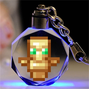 我的世界不死图腾钻石剑发光水晶钥匙扣MC游戏周边挂件男生日礼物