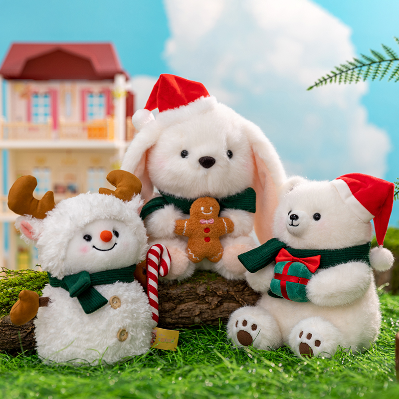 可爱圣诞小熊雪人公仔毛绒玩偶