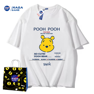 NASA GAME官网联名款新品2024纯棉短袖t恤男女潮牌上衣情侣装T恤