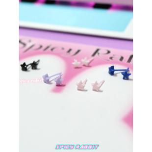 -搭 生物瓷星耳钉养耳洞掉色可爱/百时星尚不陶瓷耳彩色饰