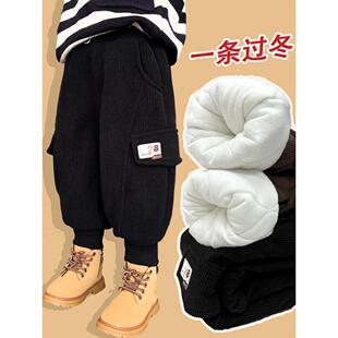 男童裤子加绒加厚冬季儿童灯芯绒裤宝宝外穿夹棉东北一条过冬棉裤