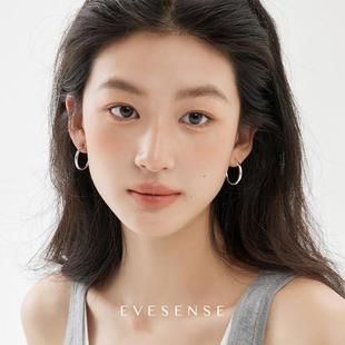 经约银色气质耳圈高感韩系素圈搭耳环饰百级小众典简耳女