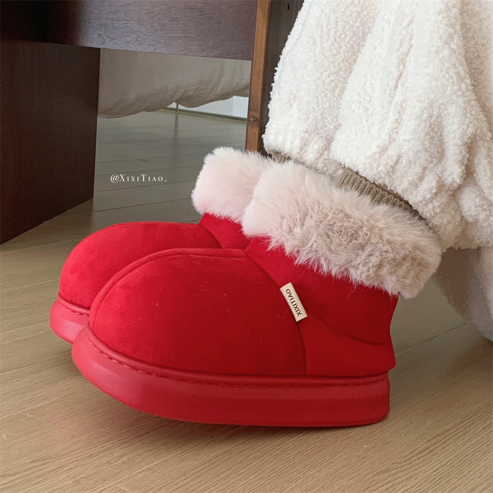 细细条保暖加绒加厚时尚雪地靴