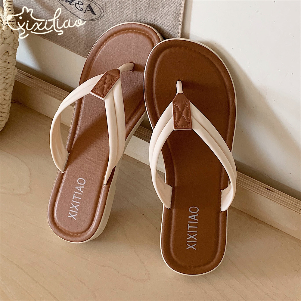 细细条休闲夹脚凉拖鞋女时尚拼色防滑平底夏季百搭外穿人字拖ins,居家布艺,居家凉拖/凉鞋,淘宝优惠券,粉丝福利购,淘宝优惠卷