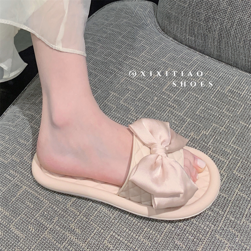 细细条仙女风防滑平底外穿凉拖鞋