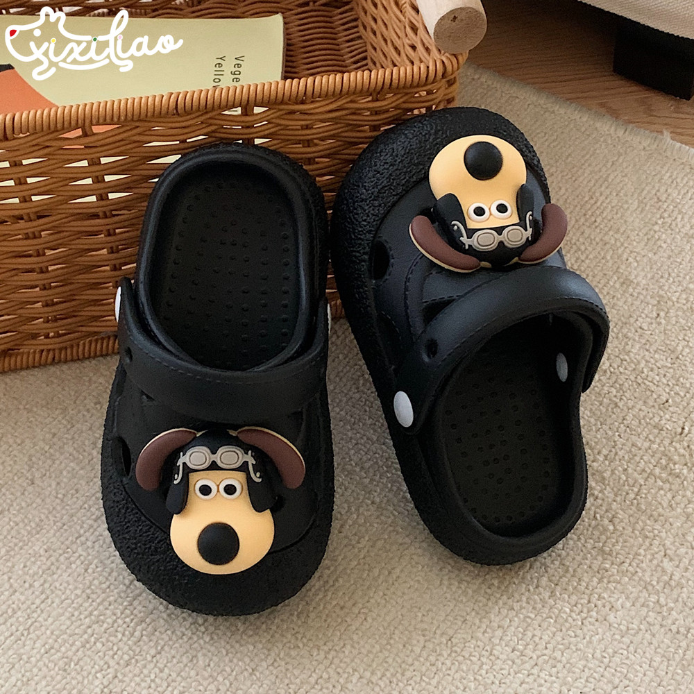 细细条 儿童沙滩凉拖鞋网红可爱狗狗夏季eva男童女童少女心洞洞鞋