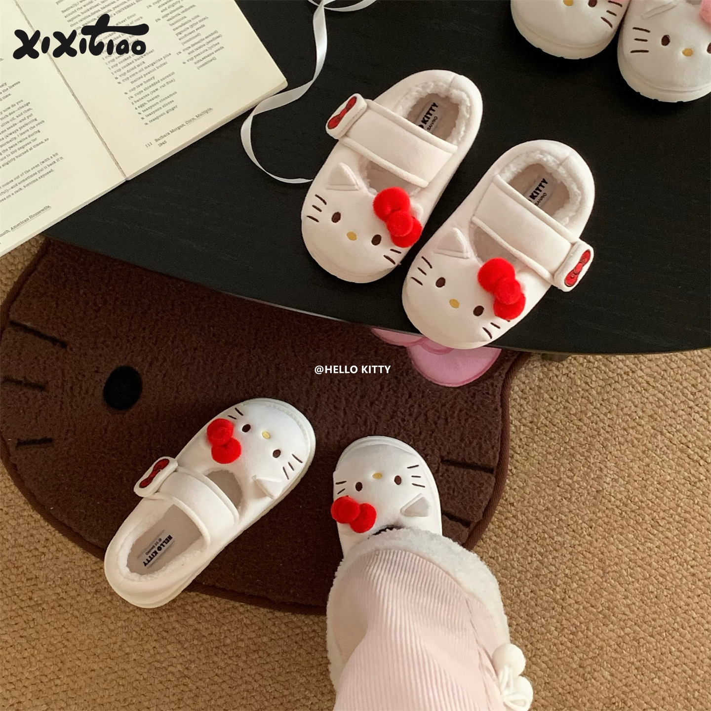 细细条豆豆鞋亲子正版HelloKitty