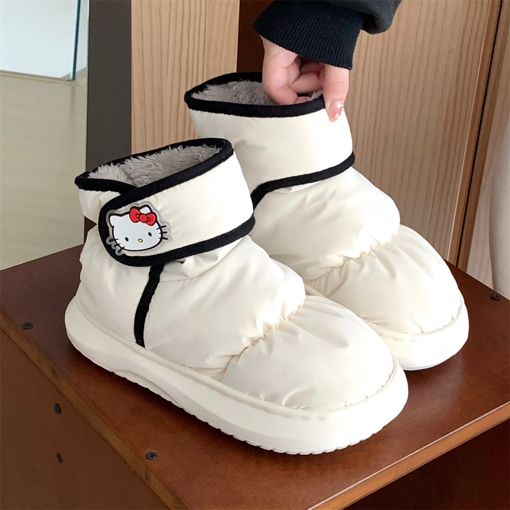 细细条百搭魔术贴雪地靴女冬季网红少女凯蒂猫新款加绒保暖棉鞋,女鞋,时尚雪地靴,淘宝优惠券,粉丝福利购,淘宝优惠卷