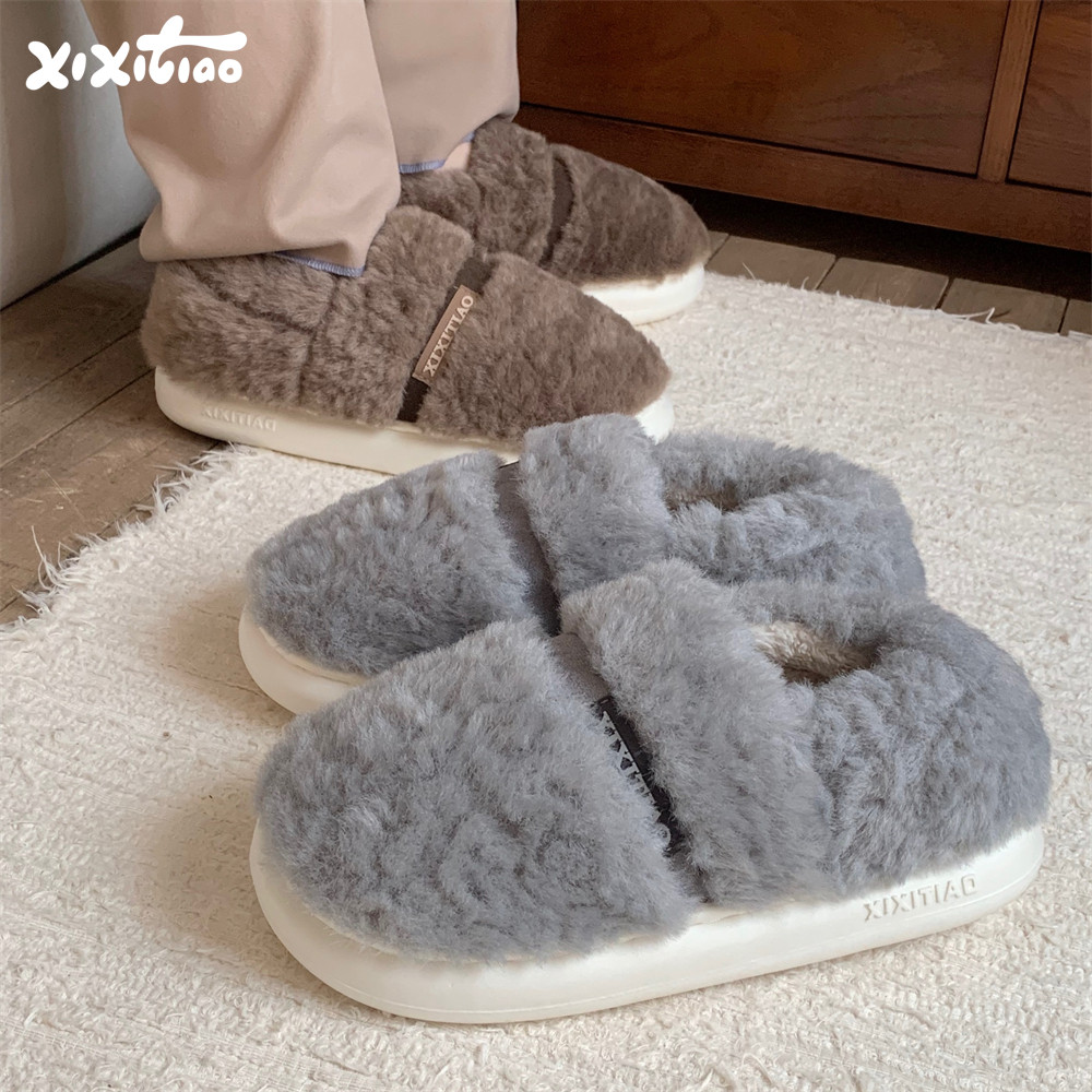 细细条防滑包跟保暖冬季男士棉拖鞋卧室居家复古新款休闲毛毛鞋,居家布艺,居家棉拖/棉鞋,淘宝优惠券,粉丝福利购,淘宝优惠卷