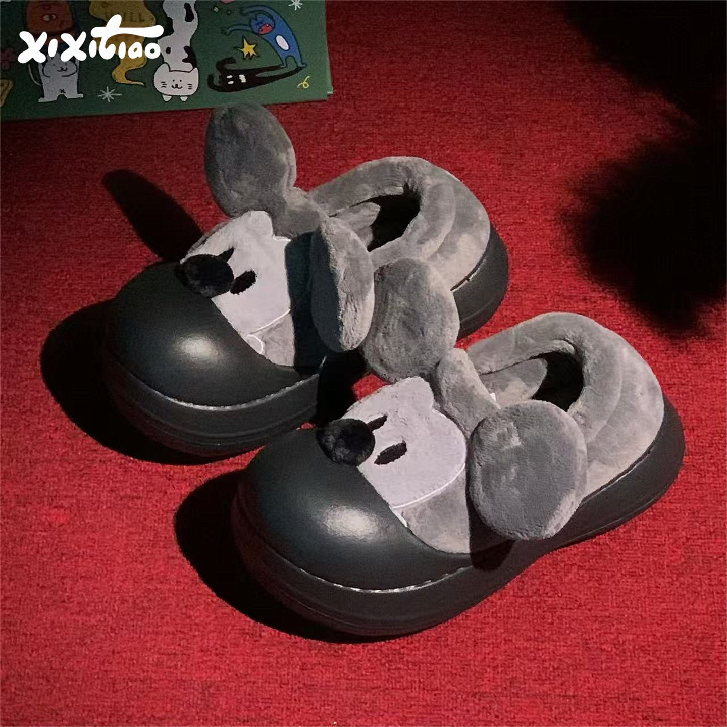 正版迪士尼米奇棉拖鞋居家防滑