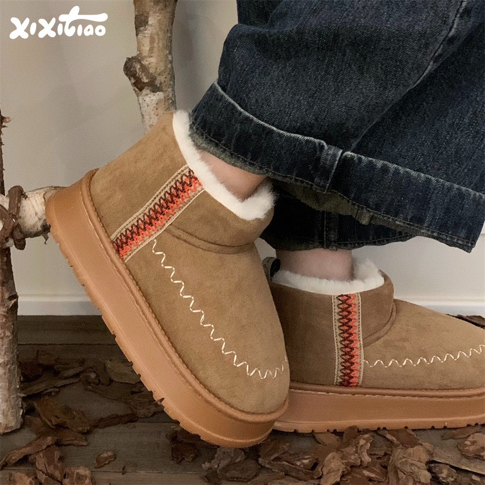 细细条民族风雪地靴女复古创意刺绣冬季新款时尚户外高级感棉靴,女鞋,时尚雪地靴,淘宝优惠券,粉丝福利购,淘宝优惠卷