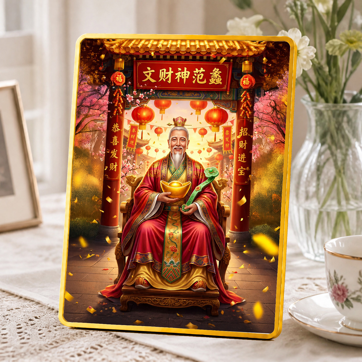 文财神范蠡摆台招财进宝财神爷摆件客厅玄关店铺招财装饰 - 实物图