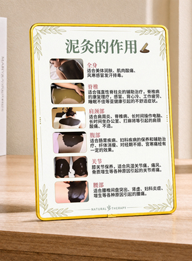 泥灸作用介绍展示牌养生馆理疗店桌面装饰摆件美容店宣传立牌