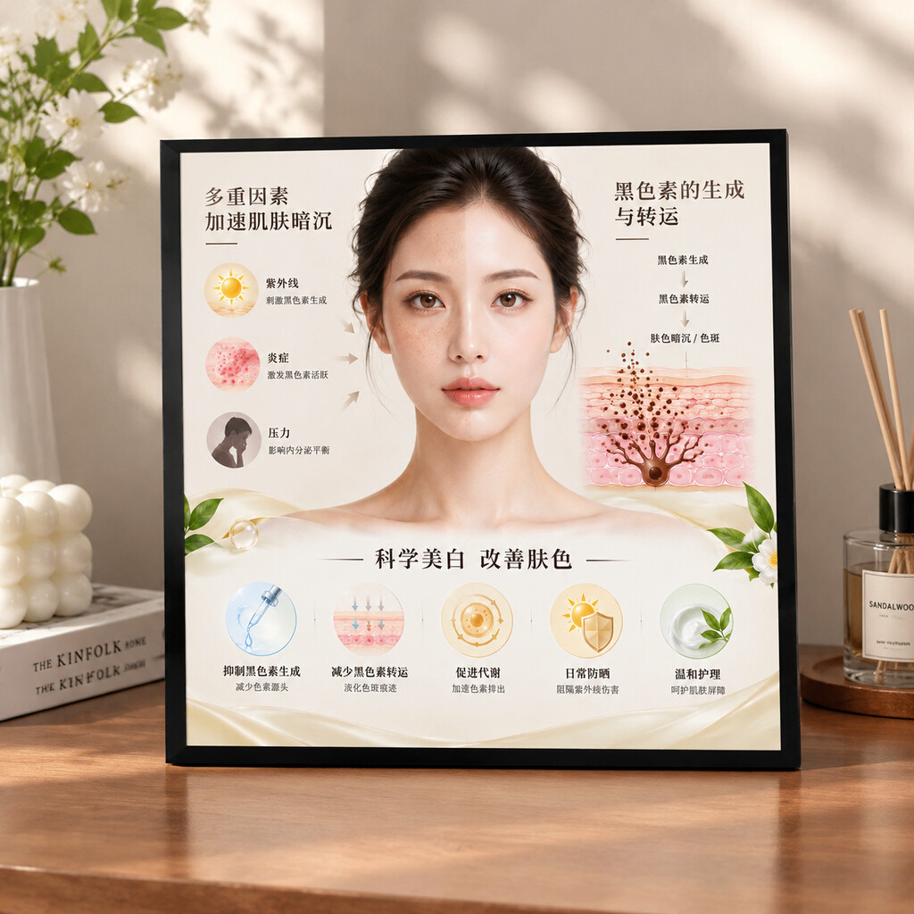 皮肤管理店美白科普装饰摆台居家桌面美妆主题创意陈列展示摆件