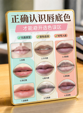 正确认识唇底色展示摆台纹绣店选色参考美容院桌面装饰摆件