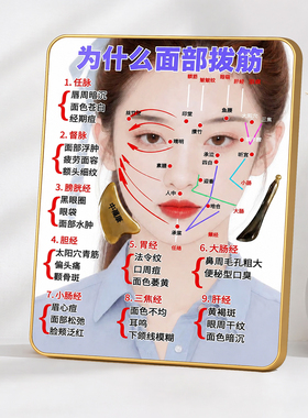 美容院面部拨筋经络穴位图摆台养生馆美业门店装饰摆件