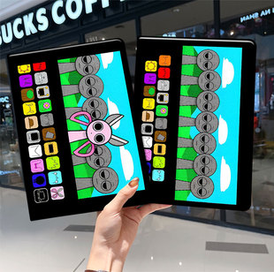 节奏盒子ipad10保护套pro2024款11寸5苹果air7平板mini6壳4迷你3适用2三折带笔槽8第9代2021搞怪2018周边2020