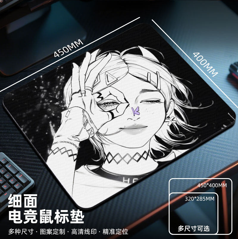 无畏契约慕蝶鼠标垫电竞fps游戏专用电脑桌垫子大小号桌面二次元