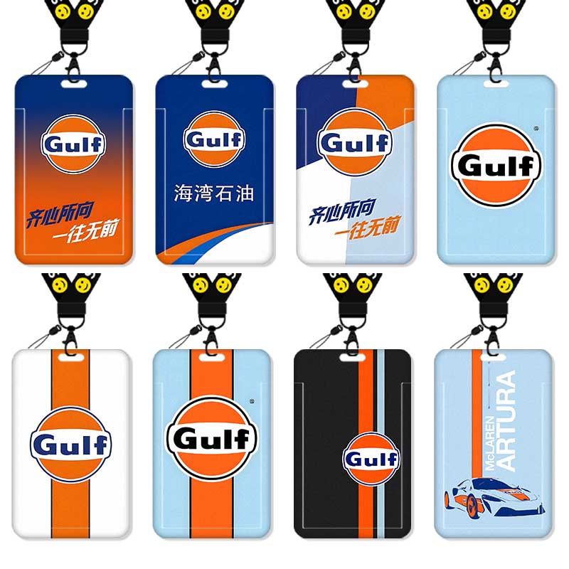 Gulf海湾石油周边卡套饭卡校园卡身份证保护套公交卡学生水卡证件小卡片套工作证工牌证件套校牌挂绳迈凯伦F1