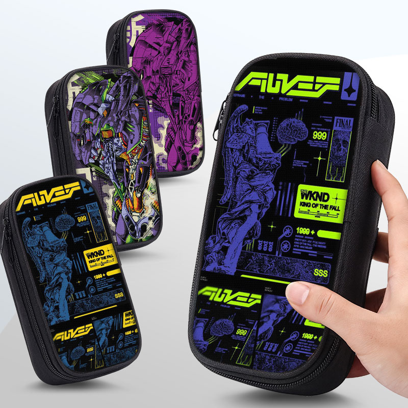 高清打印，三层大容量帆布笔袋。