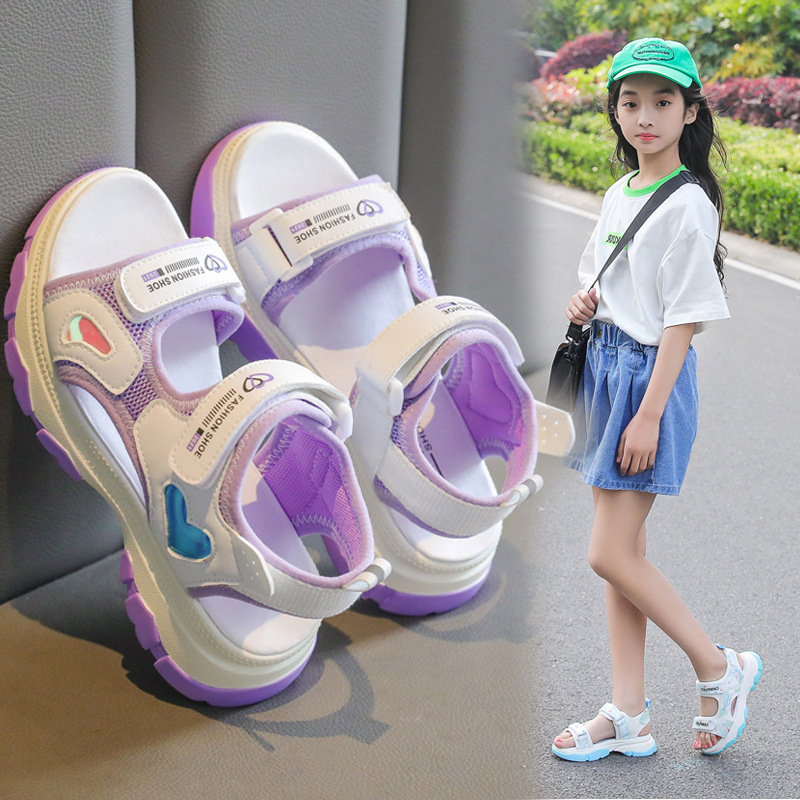 NK品牌儿童女童运动凉鞋2025夏季款学生中大童防滑女孩公主沙滩鞋