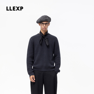 【星空灰】LLEXP华夫格羊毛衫2025年秋冬新款百搭休闲内搭针织衫